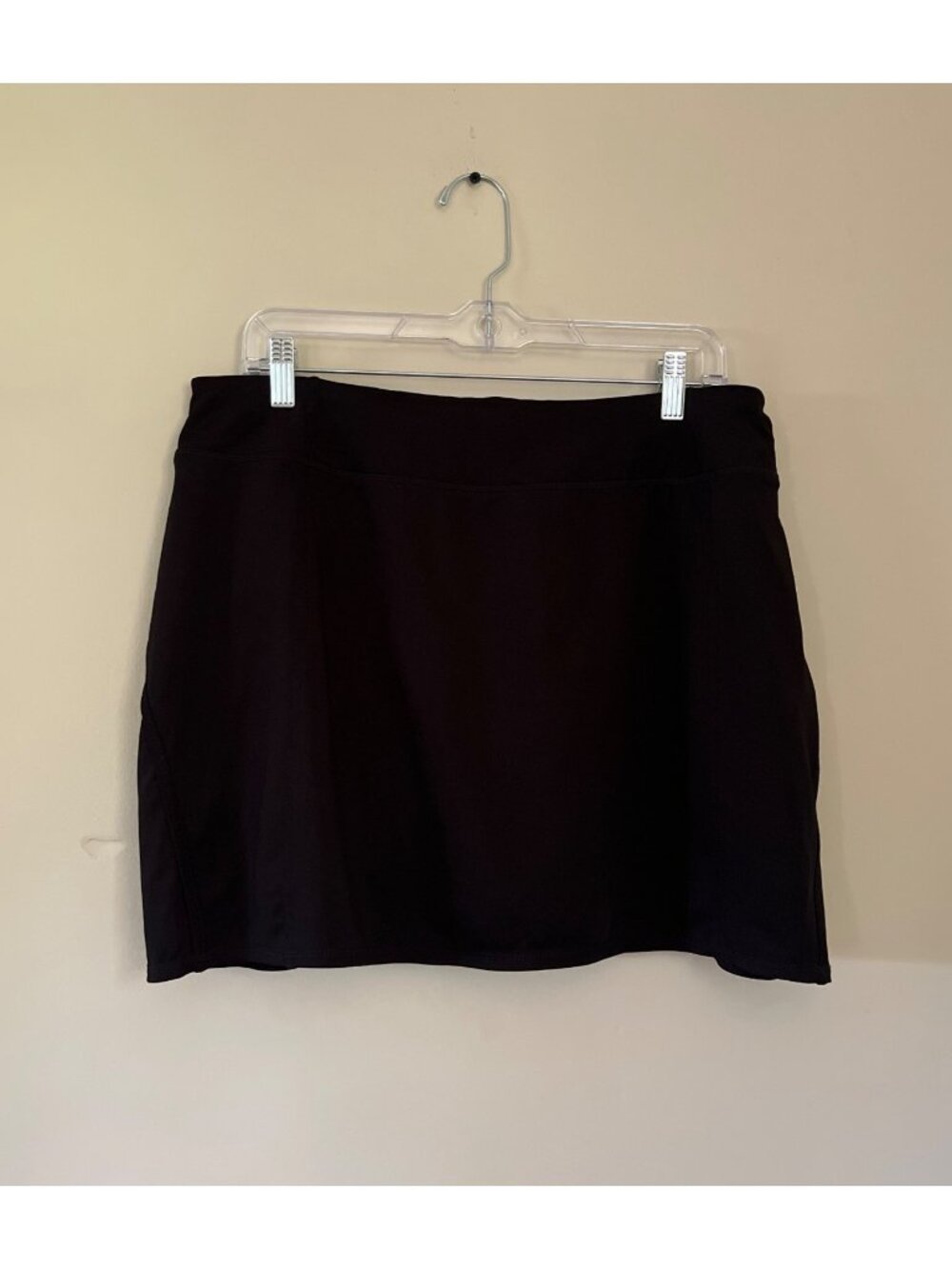 Tangerine Womens XLarge Black Activewear Skort Back Zip Pocket Workout